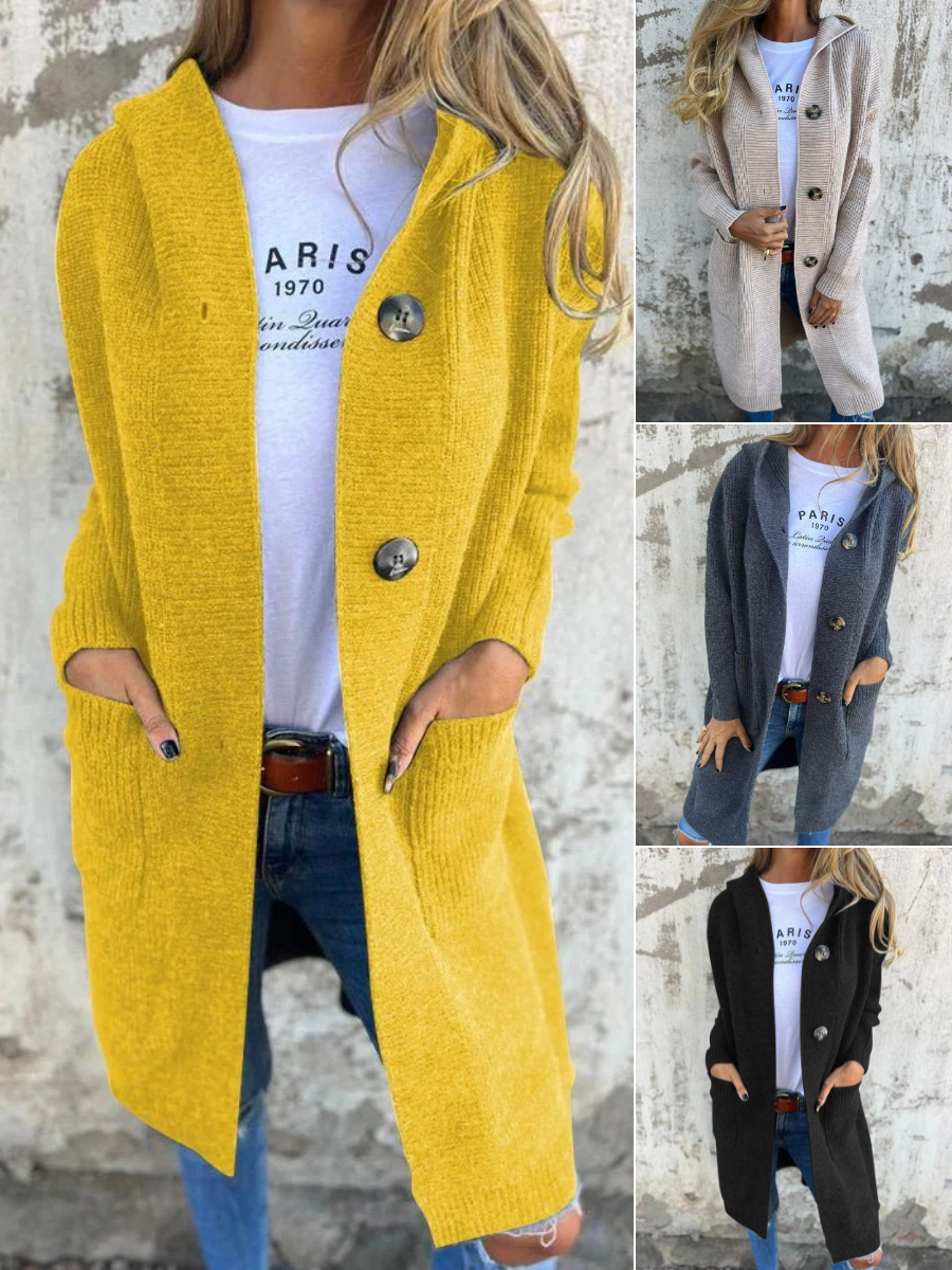 Lässiger langer Strickjacke für Damen im modernen Design