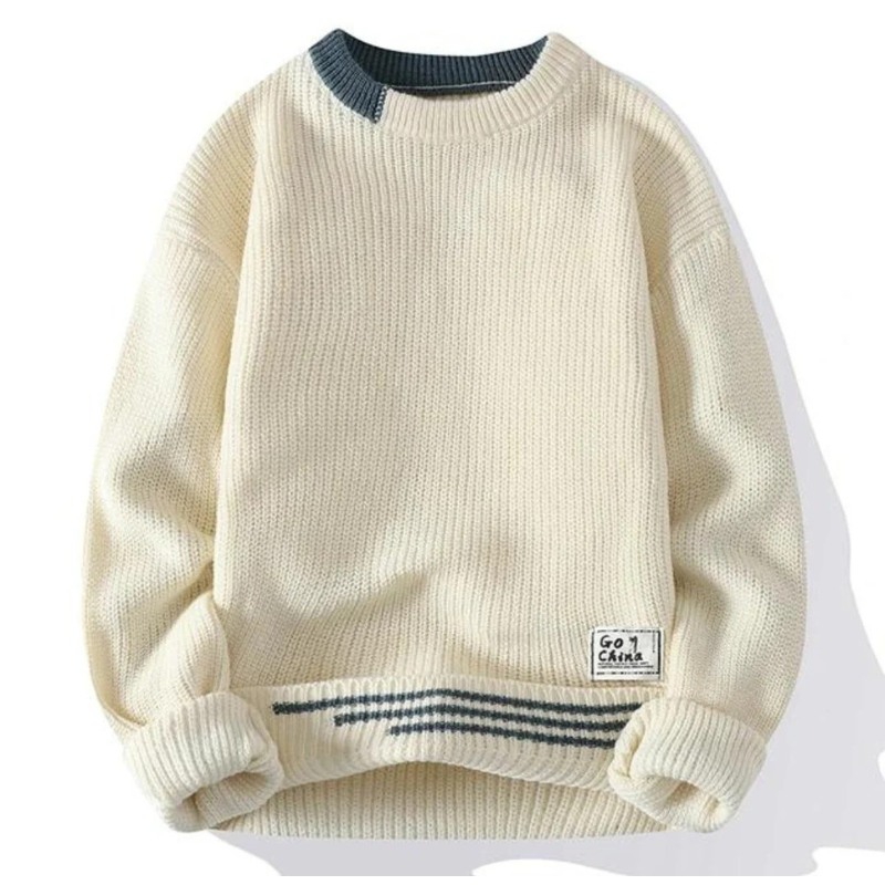 Lässiger Rundhalspullover für Herren in modernem Design