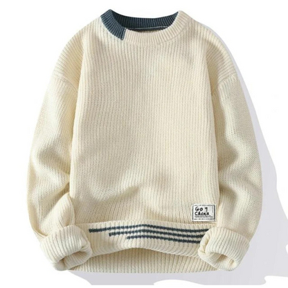 Lässiger Rundhalspullover für Herren in modernem Design