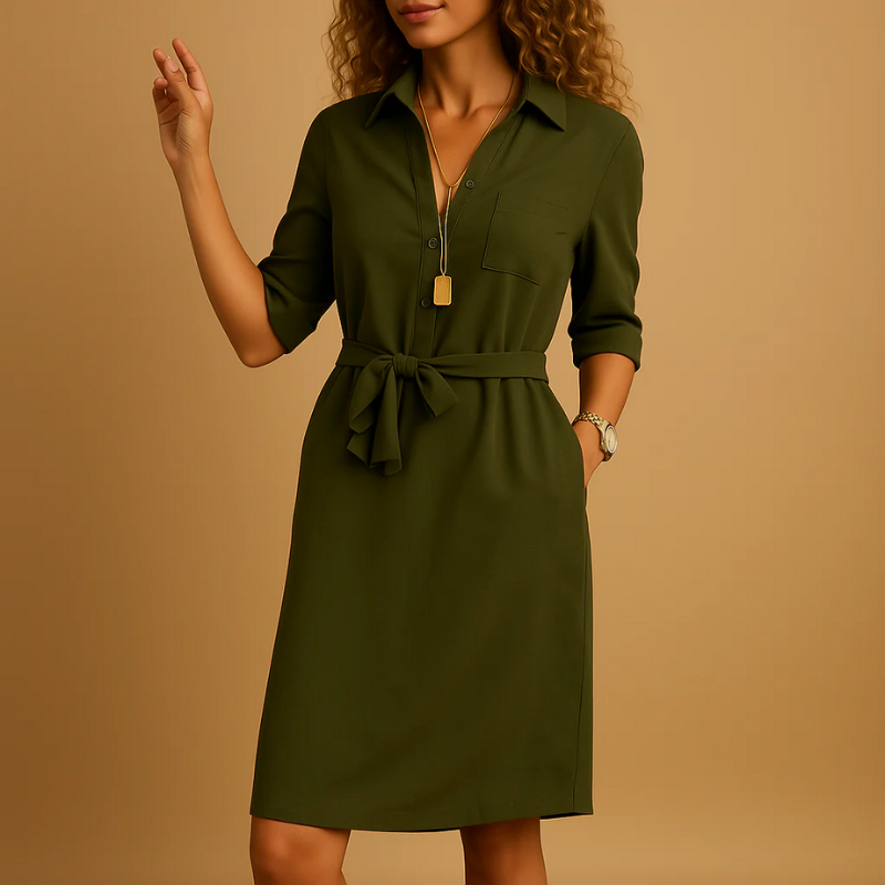 Lässiges Arbeitshemdkleid für Damen in bequemer Passform und modernem Stil für Alltag und Büro