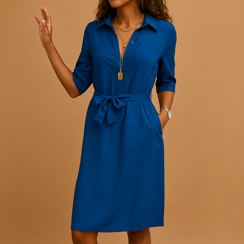 Lässiges Arbeitshemdkleid für Damen in bequemer Passform und modernem Stil für Alltag und Büro