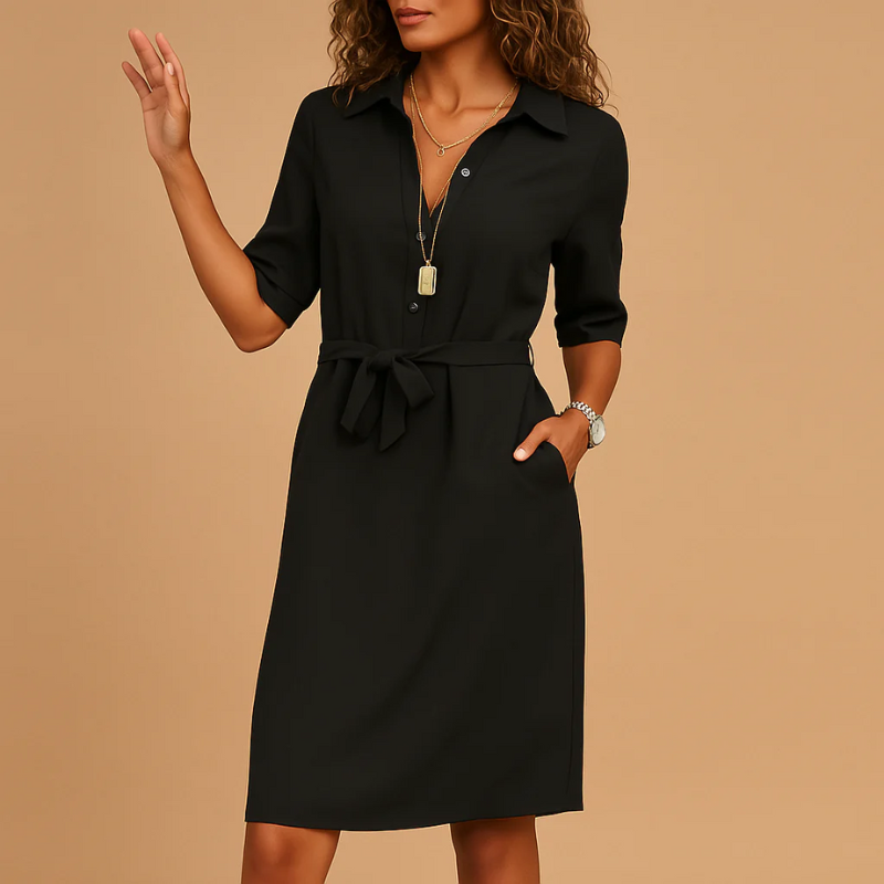 Lässiges Arbeitshemdkleid für Damen in bequemer Passform und modernem Stil für Alltag und Büro