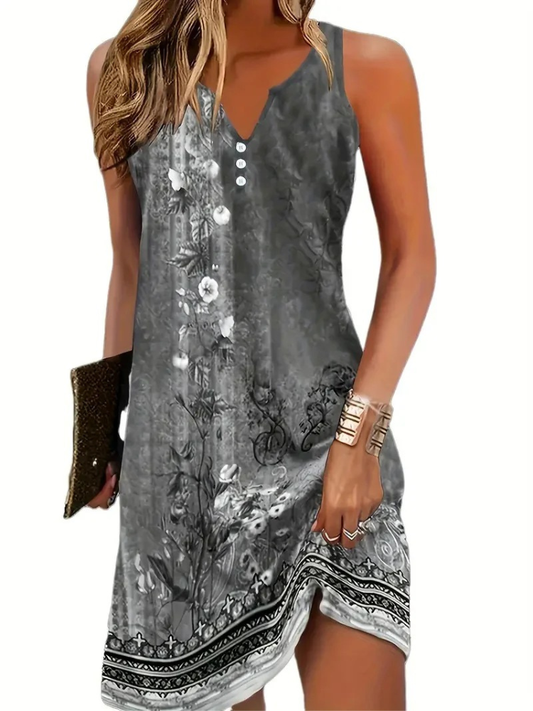 Lässiges ärmelloses Sommerkleid für Damen in lockerem Schnitt