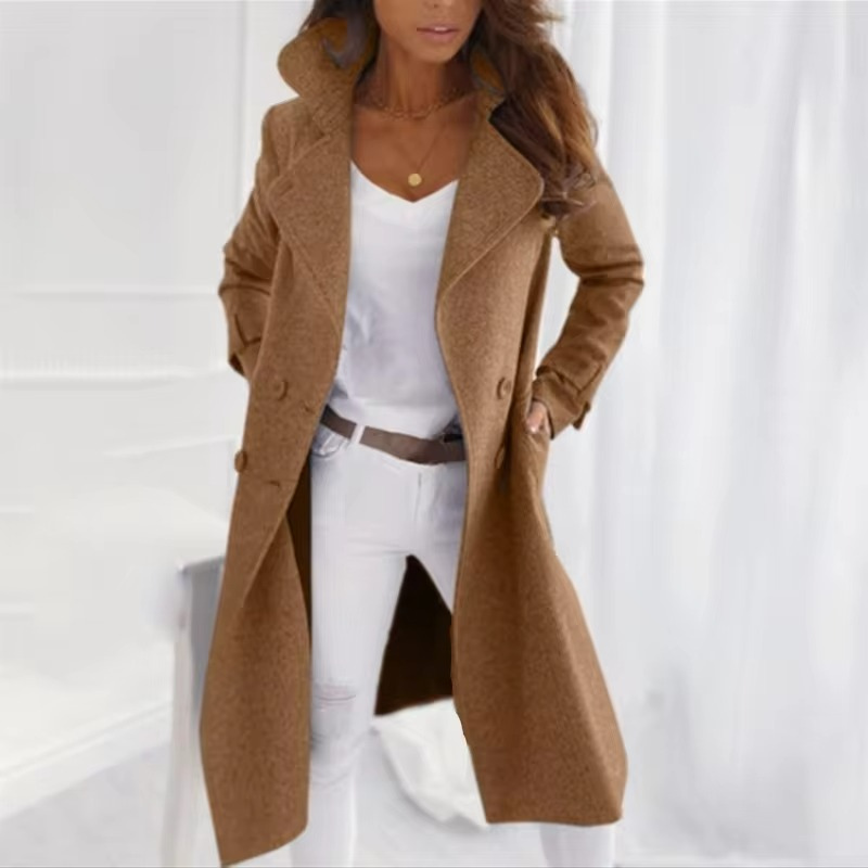 Langer Wintermantel für Damen in elegantem Design