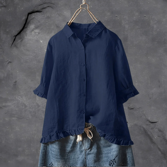  Luftige Sommerbluse für Damen mit lockerem Schnitt, ideal für warme Tage