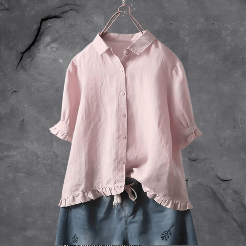  Luftige Sommerbluse für Damen mit lockerem Schnitt, ideal für warme Tage