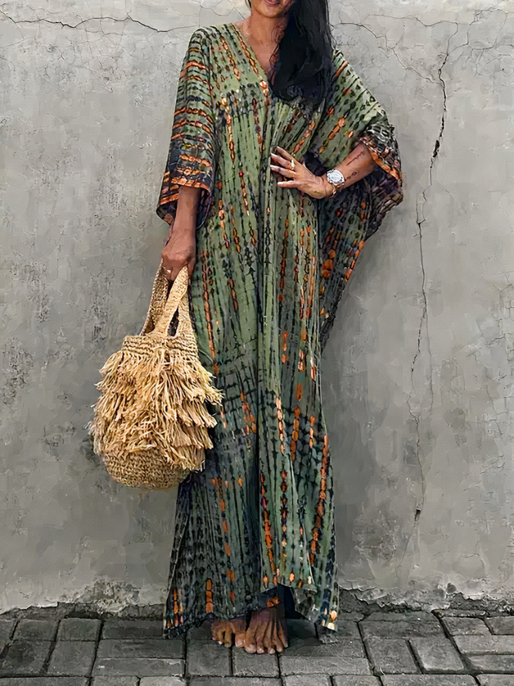 Luftiges Kaftan-Strandkleid für Damen mit lockerer Passform für Strand und Freizeit