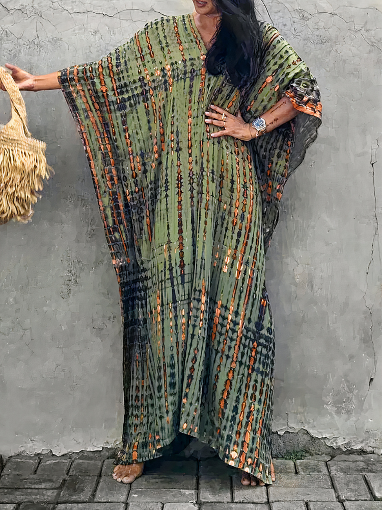 Luftiges Kaftan-Strandkleid für Damen mit lockerer Passform für Strand und Freizeit