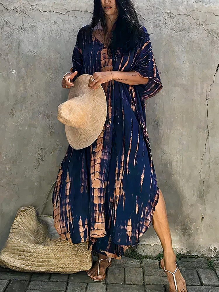 Luftiges Kaftan-Strandkleid für Damen mit lockerer Passform für Strand und Freizeit