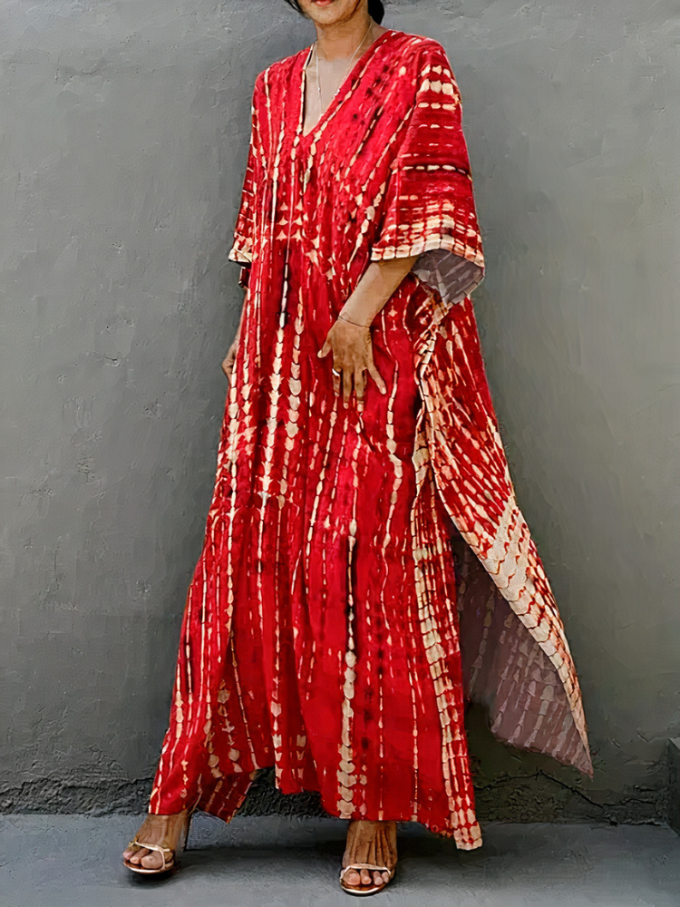 Luftiges Kaftan-Strandkleid für Damen mit lockerer Passform für Strand und Freizeit