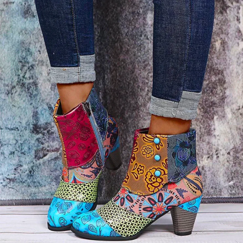 Modische Retro-Stiefeletten für Damen in stilvollem zeitlosen Design