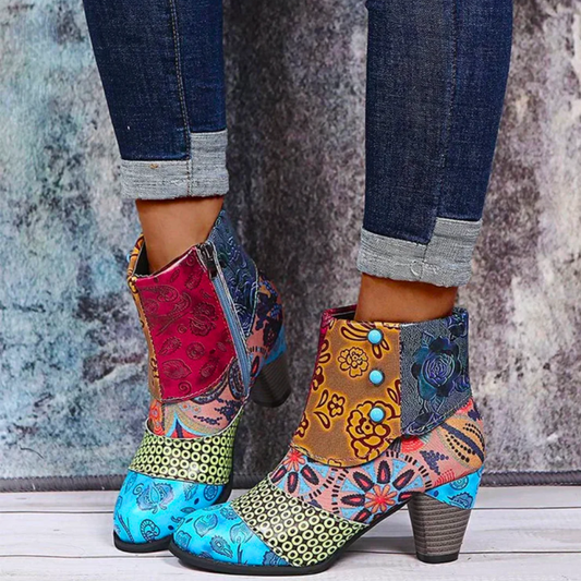 Modische Retro-Stiefeletten für Damen in stilvollem zeitlosen Design
