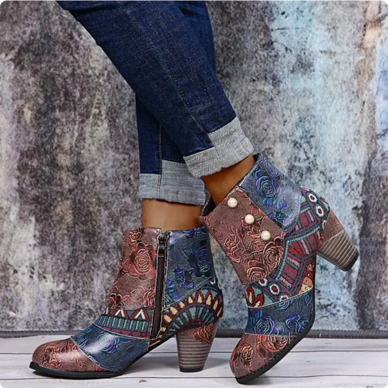 Modische Retro-Stiefeletten für Damen in stilvollem zeitlosen Design