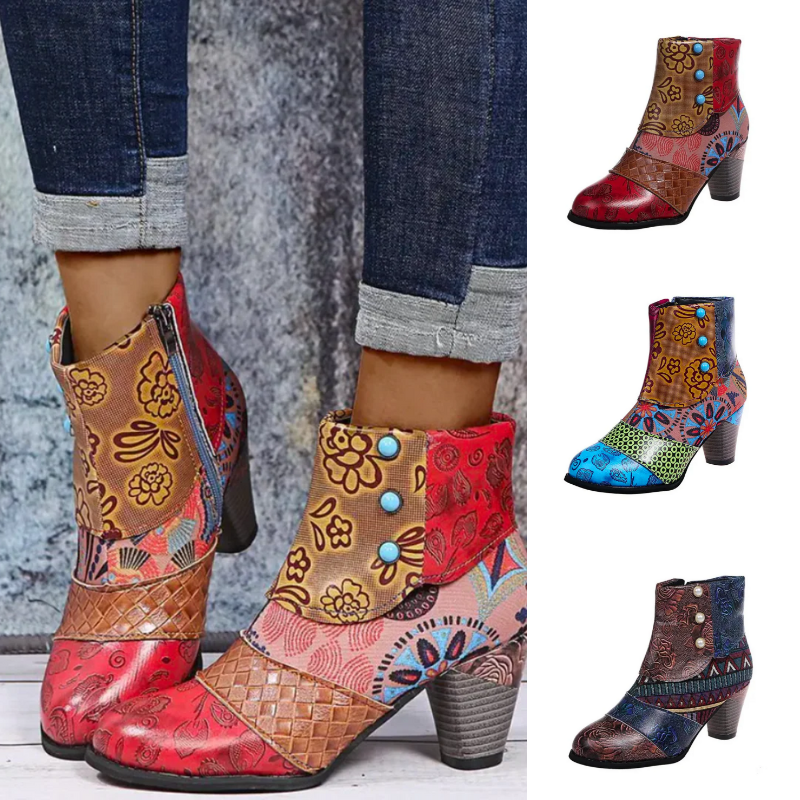 Modische Retro-Stiefeletten für Damen in stilvollem zeitlosen Design