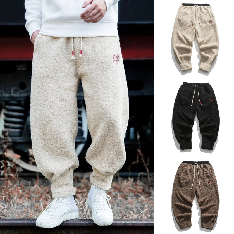 Modische warme Plüschhose für Herren in modernem Design