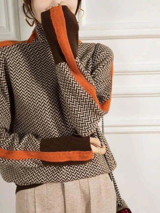 Modischer bedruckter Pullover für Damen mit modernem Design
