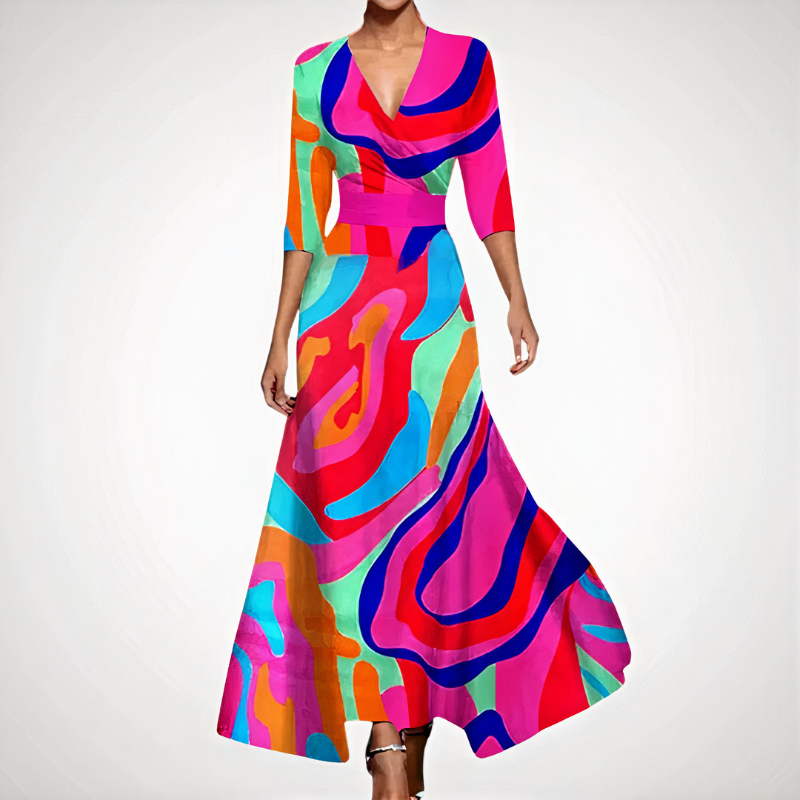 Raffiniertes langes Damenkleid mit eleganter Silhouette