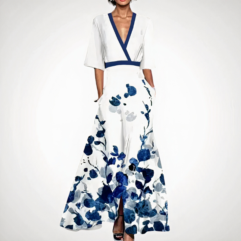 Raffiniertes langes Damenkleid mit eleganter Silhouette