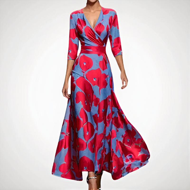 Raffiniertes langes Damenkleid mit eleganter Silhouette