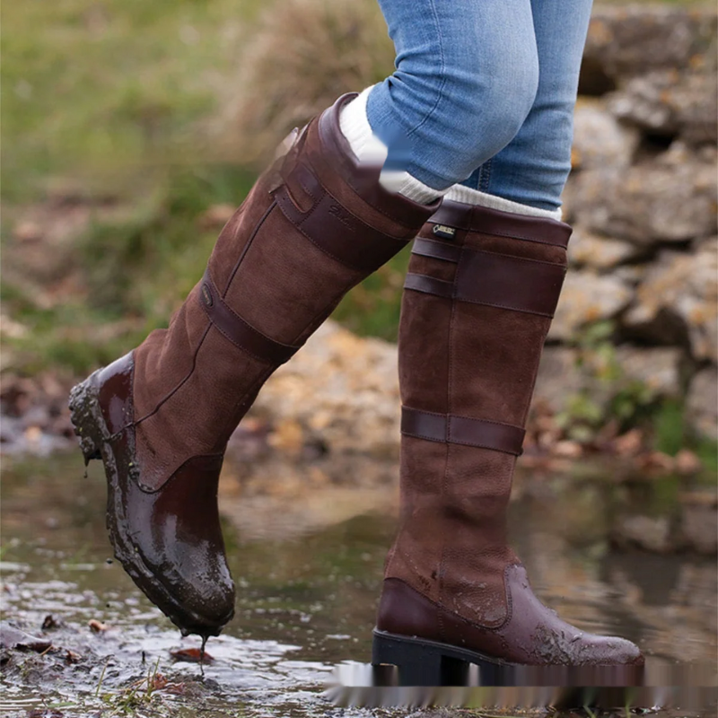 Regenfeste Outdoor-Stiefel für Damen mit rutschfester Sohle, ideal für Alltag und Abenteuer