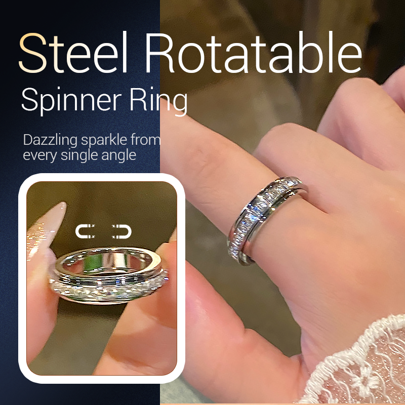 Eleganter Spinner-Ring mit drehbarem Design und Ziersteinen | Aurevia