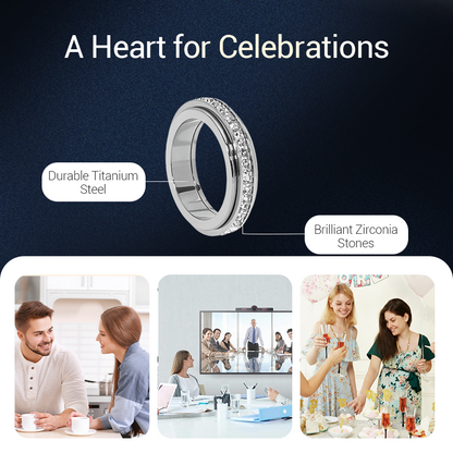 Eleganter Spinner-Ring mit drehbarem Design und Ziersteinen | Aurevia