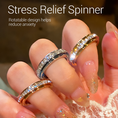 Eleganter Spinner-Ring mit drehbarem Design und Ziersteinen | Aurevia