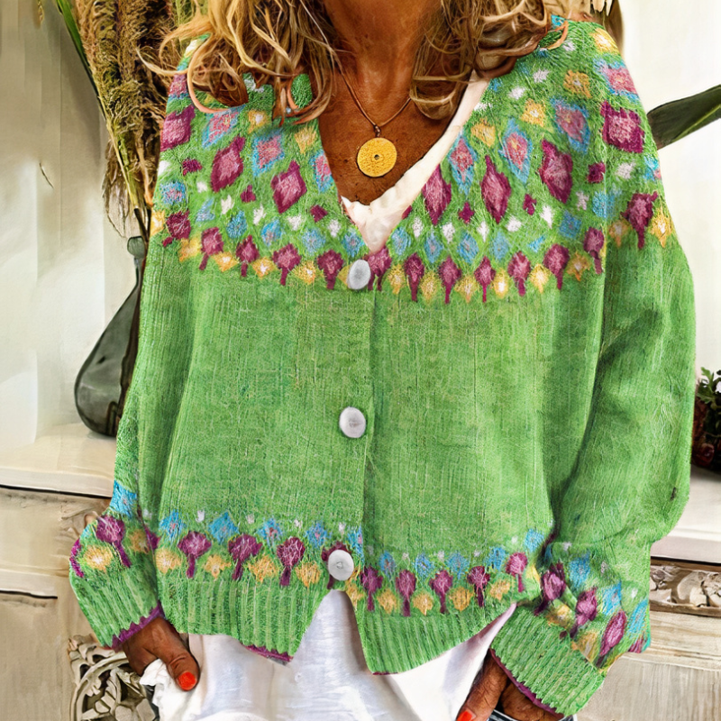 Stilvolle skandinavische Strickjacke für Damen mit zeitlosem nordischem Design