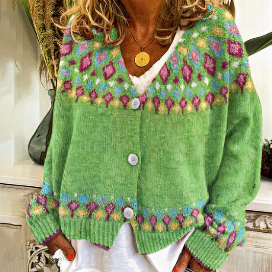Stilvolle skandinavische Strickjacke für Damen mit zeitlosem nordischem Design