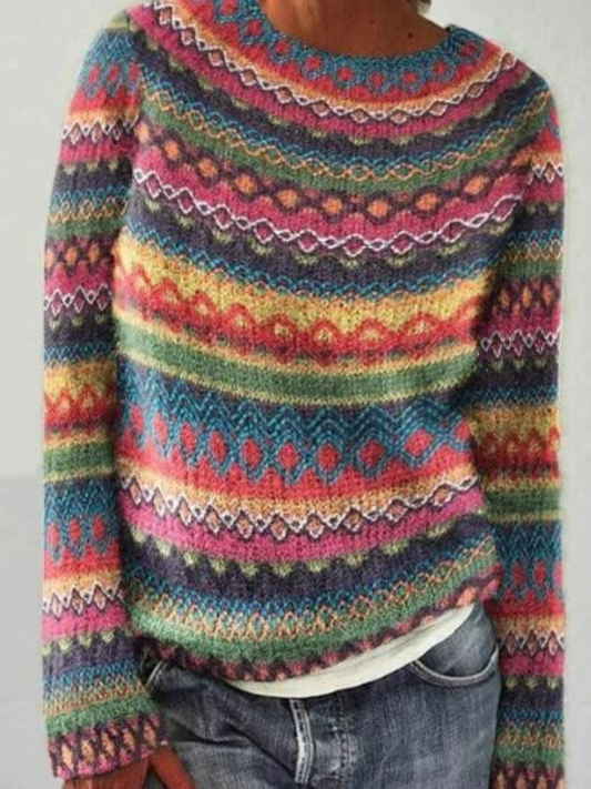 Stilvoller gestreifter Pullover für Damen mit modernem Streifenmuster