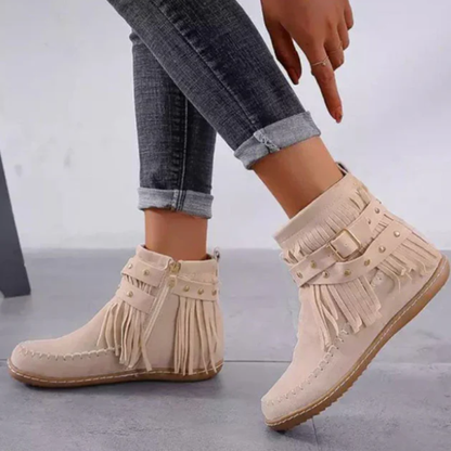 Stylische Damenstiefeletten mit Fransen, modisch und vielseitig kombinierbar