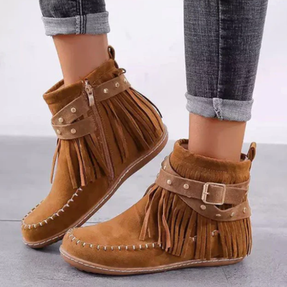 Stylische Damenstiefeletten mit Fransen, modisch und vielseitig kombinierbar