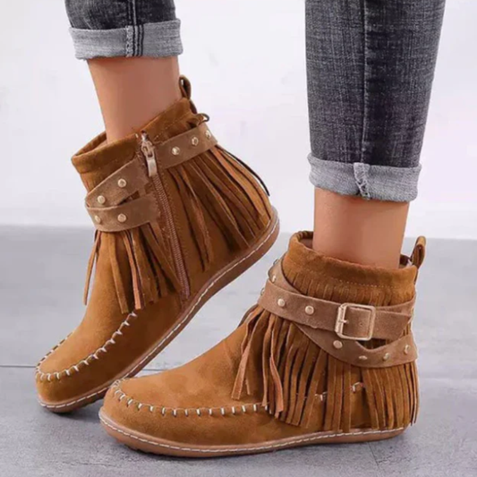 Stylische Damenstiefeletten mit Fransen, modisch und vielseitig kombinierbar