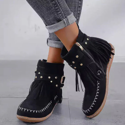 Stylische Damenstiefeletten mit Fransen, modisch und vielseitig kombinierbar