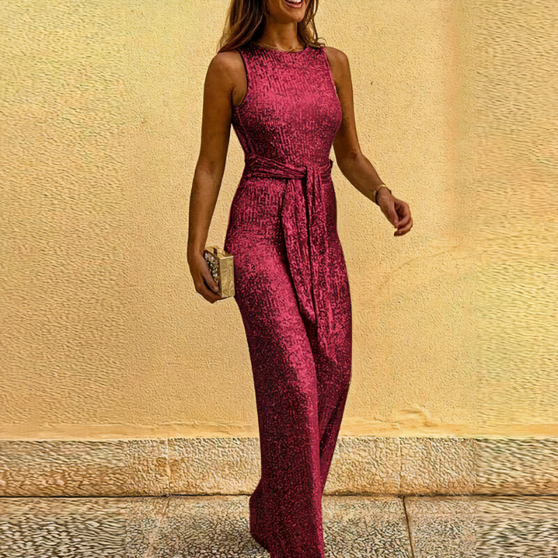Stylischer Glitzer-Jumpsuit für Damen mit funkelndem Design für besondere Anlässe.