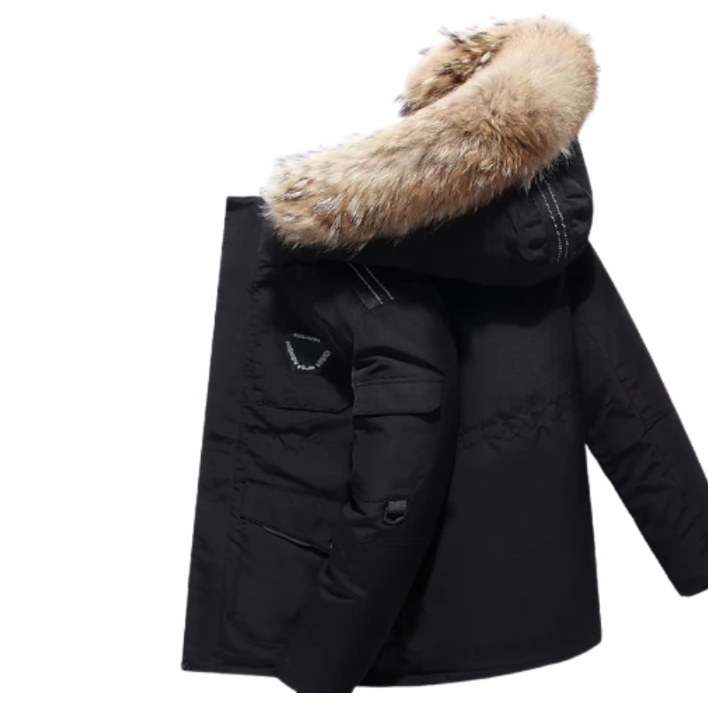 Stylischer Herrenparka mit Kapuze, warm und modern für Alltag und Freizeit