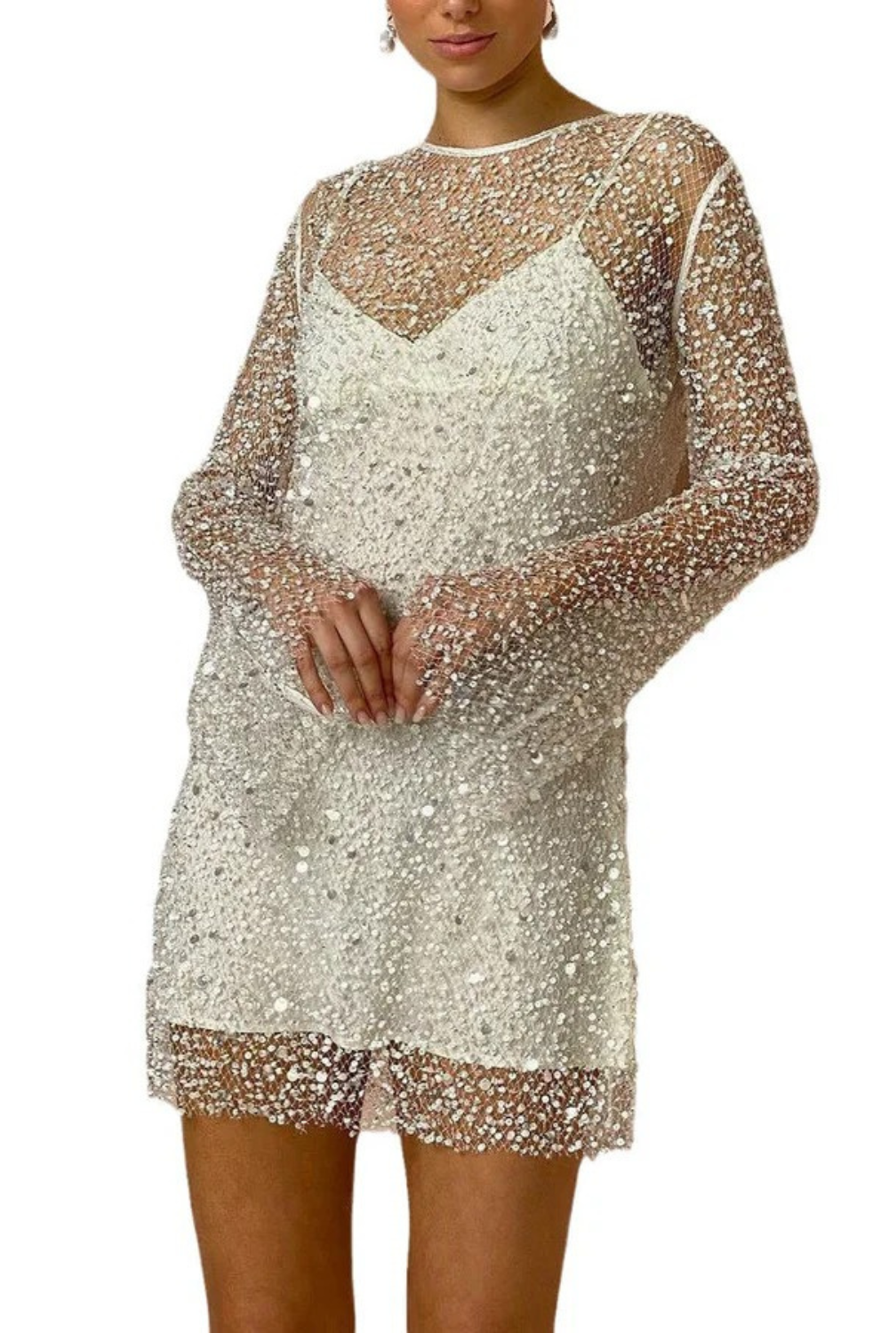 Stylisches Pailletten Partykleid für Damen mit funkelndem Design – ideal für festliche Anlässe


