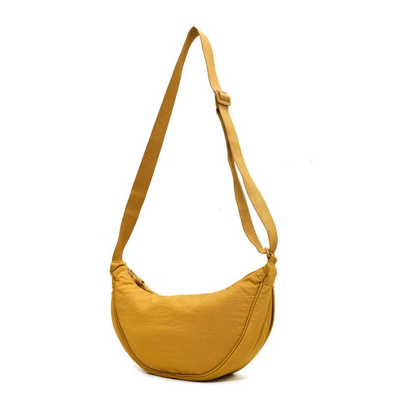 Trendige Halbmond-Crossbody-Tasche für Damen mit modernem Design und praktischem Reißverschluss