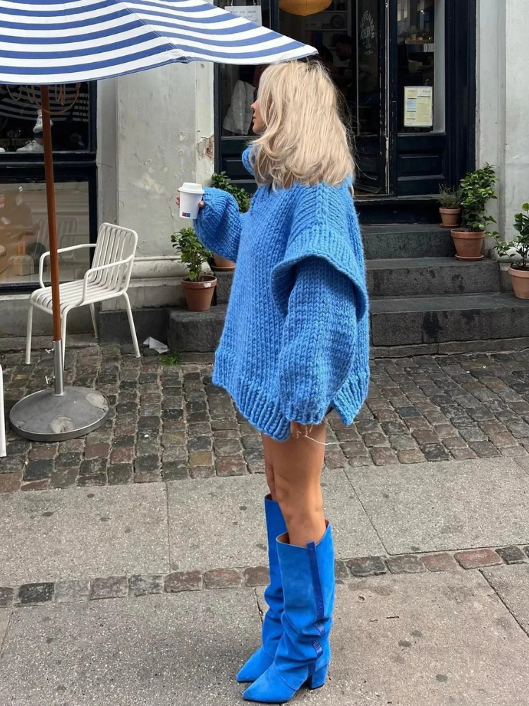Trendiger Oversize-Pullover für Damen mit Rollkragen in modernem Design