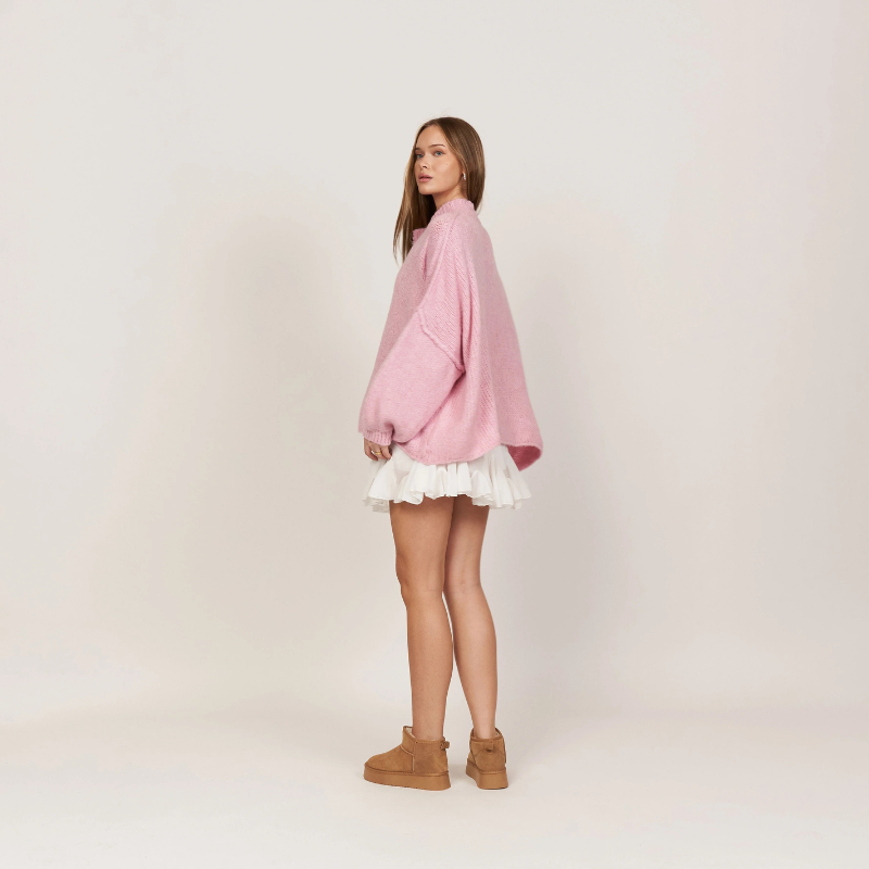 Übergroße warme Strickjacke für Damen in modernem Stil