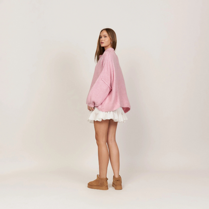 Übergroße warme Strickjacke für Damen in modernem Stil