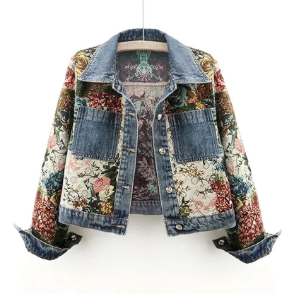 Stilvolle Vintage-Blumenjacke für Damen mit elegantem und femininem Design
