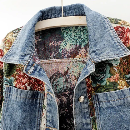 Stilvolle Vintage-Blumenjacke für Damen mit elegantem und femininem Design