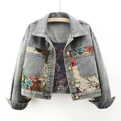 Stilvolle Vintage-Blumenjacke für Damen mit elegantem und femininem Design