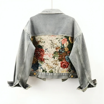 Stilvolle Vintage-Blumenjacke für Damen mit elegantem und femininem Design