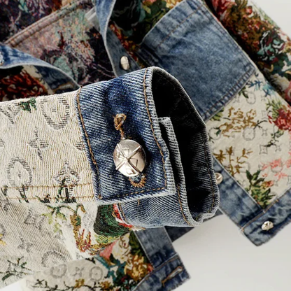 Stilvolle Vintage-Blumenjacke für Damen mit elegantem und femininem Design