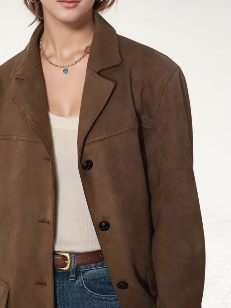 Vintage-Oversize-Jacke für Damen in modernem und zeitlosem Stil