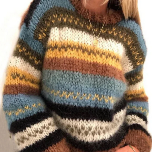 Damen Vintage-Streifenpullover für einen klassischen und stilvollen Look.