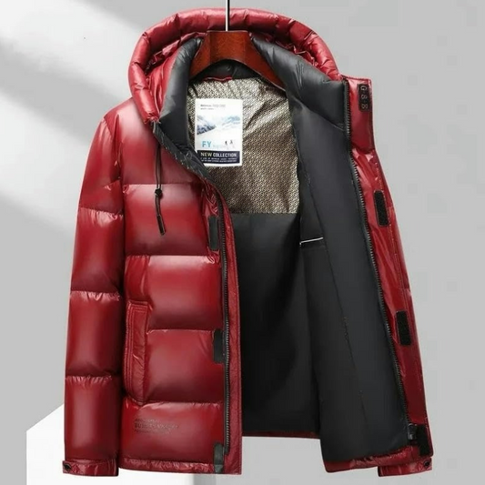 Warme Daunenjacke mit Kapuze für Herren in modernem Design