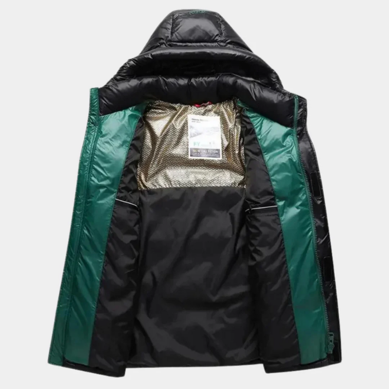 Warme Daunenjacke mit Kapuze für Herren in modernem Design